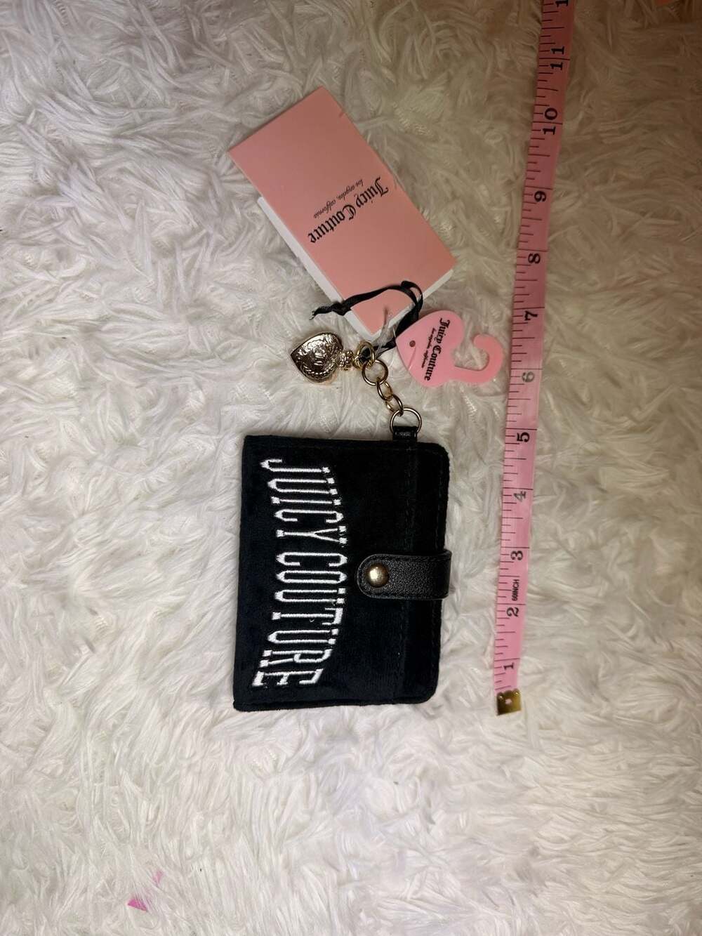Juicy Couture University CC With Back Window Card Case Liquorice Black